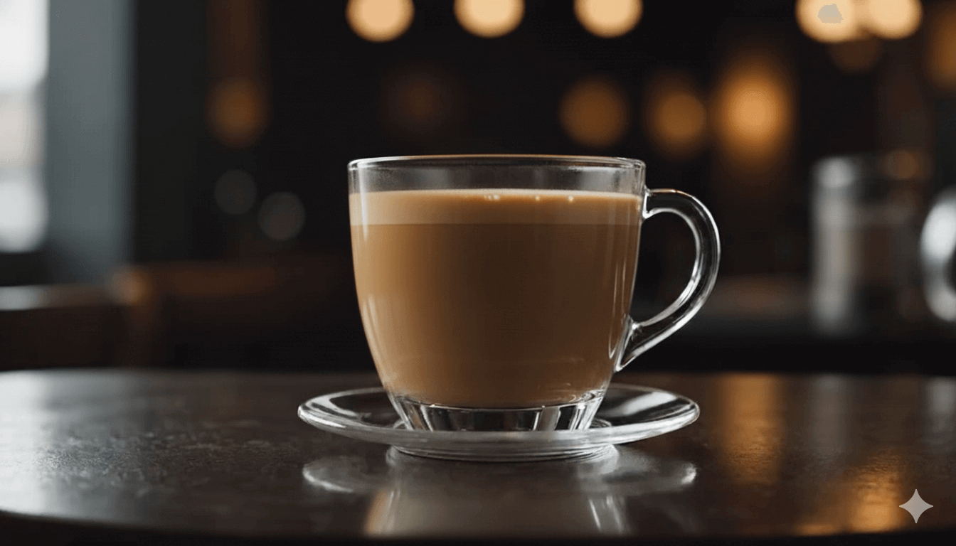 Große Tasse Kaffee mit aufgeschäumter Milch