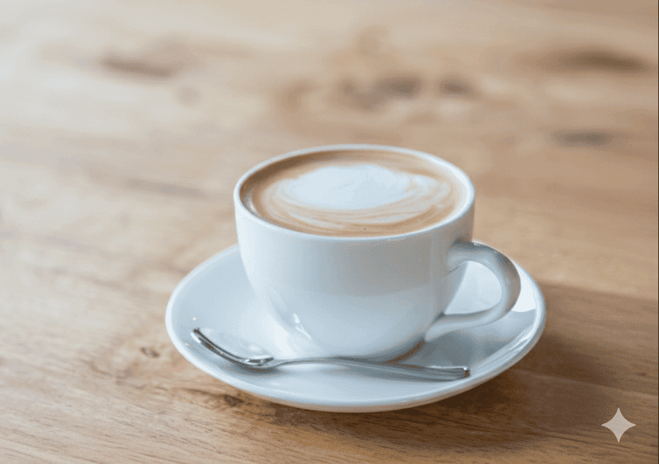 Flat White mit feinem Milchschaum und Latte Art