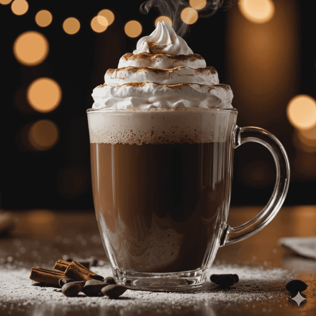 Karamell Macchiato mit Karamellsauce und Sahne