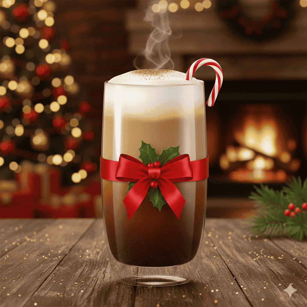 Weihnachtscappuccino mit festlichem Topping