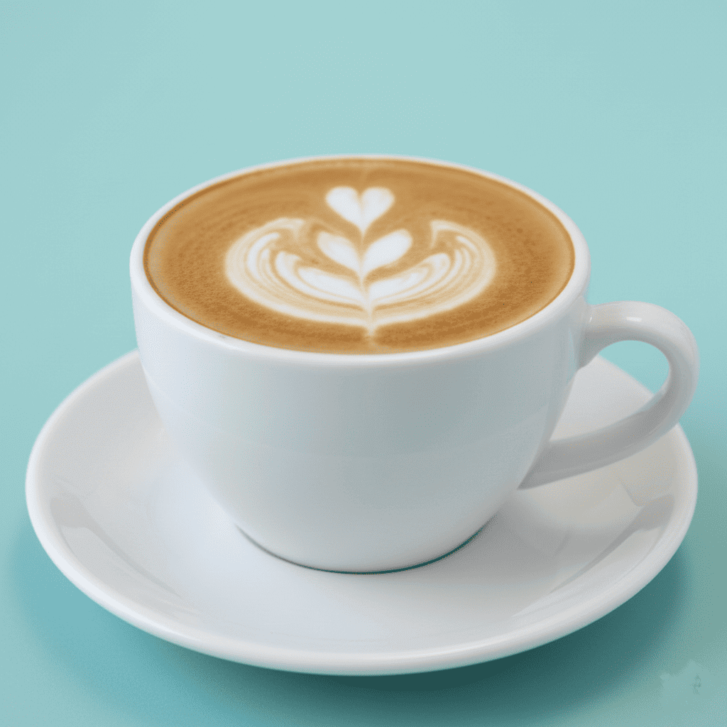 Veganer Cappuccino mit Latte Art Muster