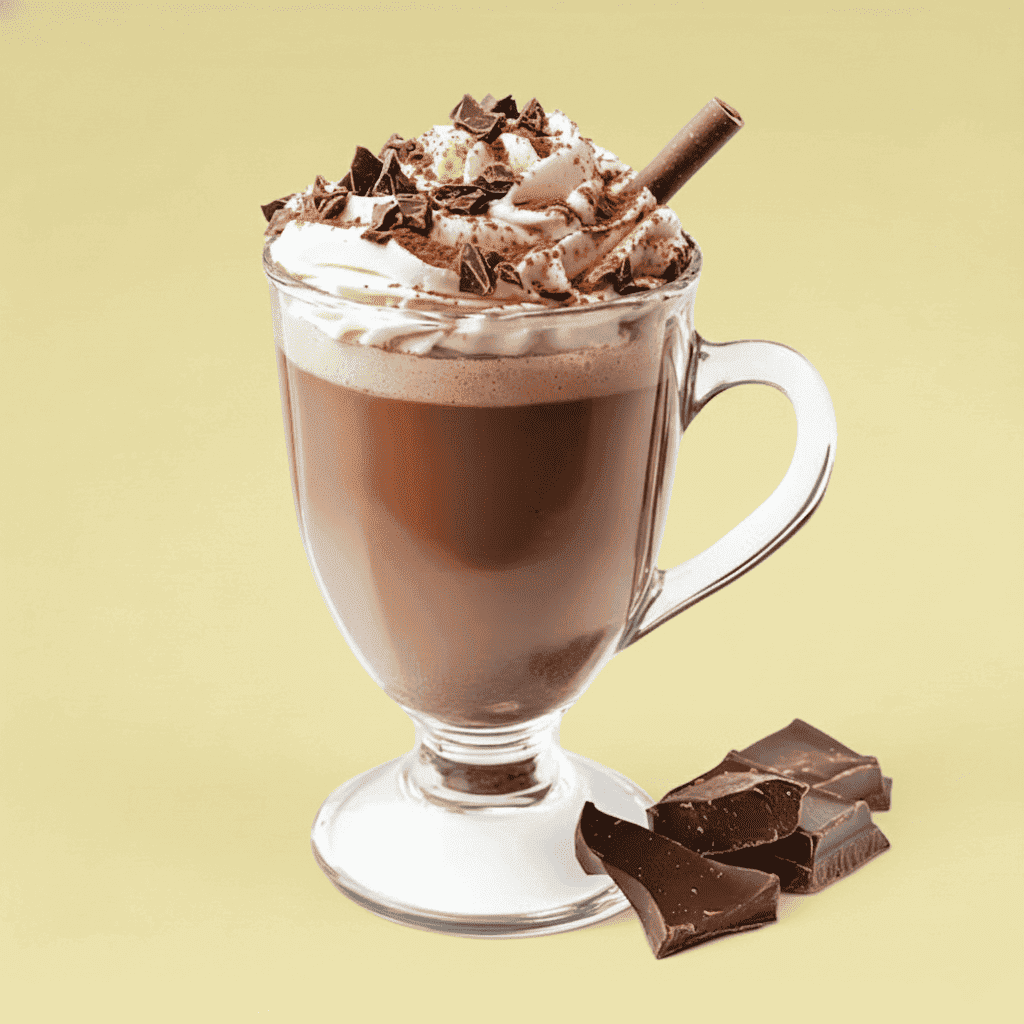 Eisgekühltes Getränk mit Karamell und Schokolade