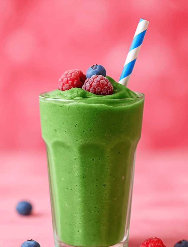 Grüner Smoothie mit Kiwi und Spinat