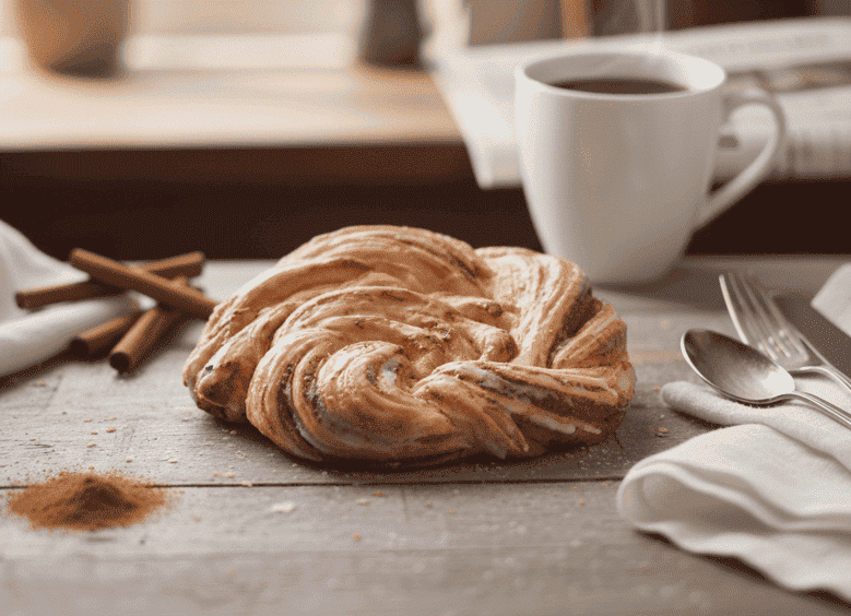 Runder Plunderkranz mit Persipanfüllung