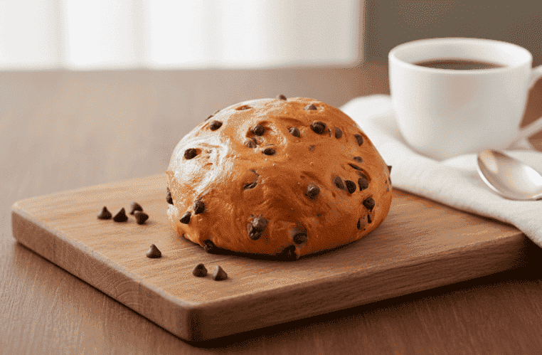Süßes Brötchen mit Schokoladenstückchen