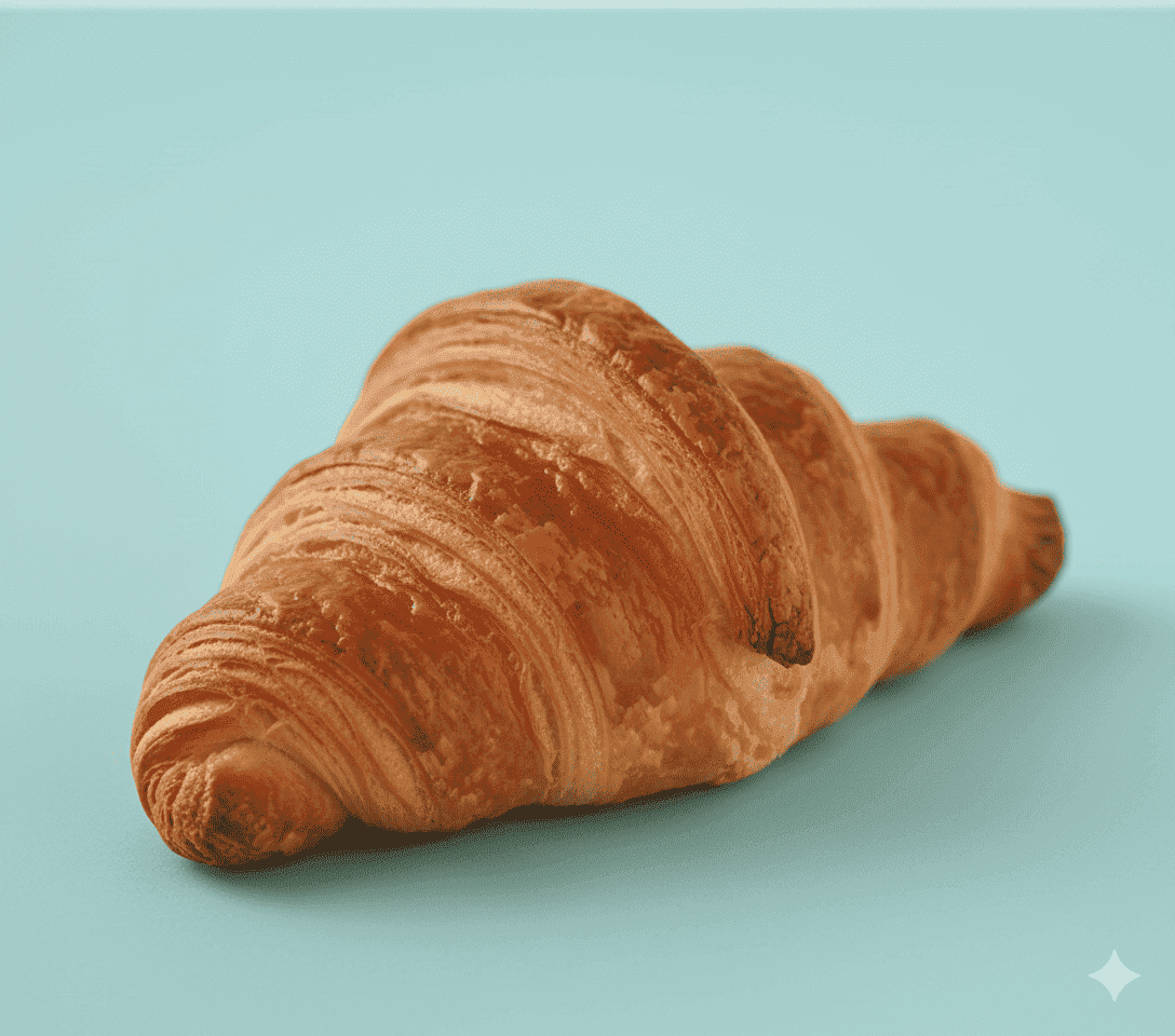 Veganes goldbraunes Croissant