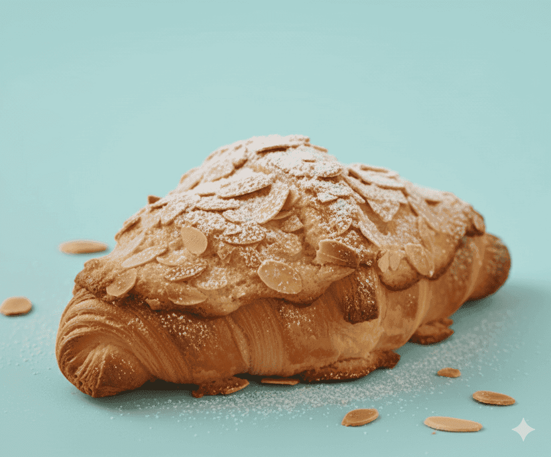 Mandelcroissant mit Mandelblättchen