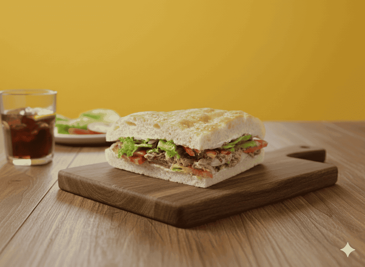 Veganer Fladen mit pflanzlichem Thunfisch